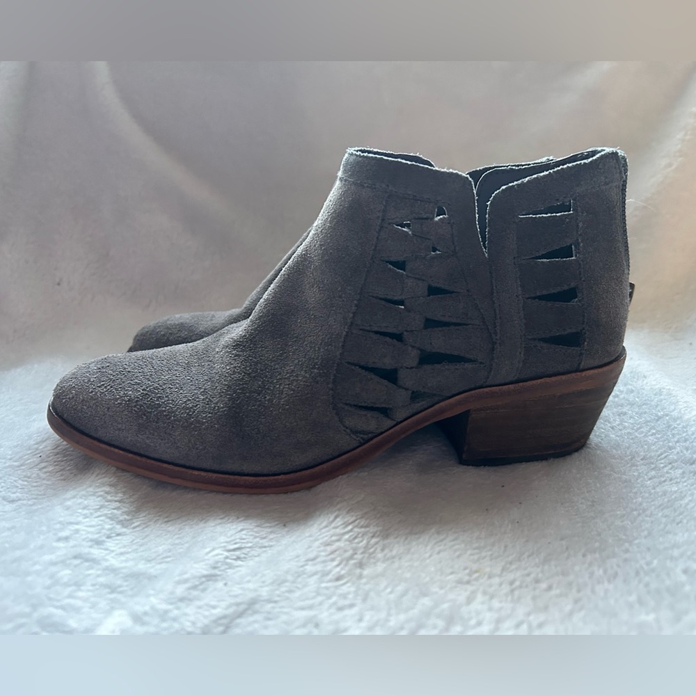 Vince Camuto Gray Suede Ankle Booties - Picture 2 of 3
